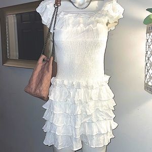 White fringe summer dress